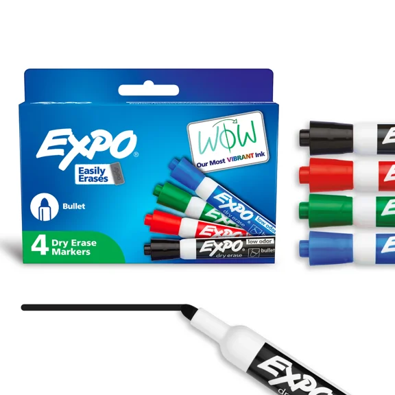 Expo, SAN82074, Low Odor Markers, 4 / Pack