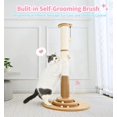 thumbnail image 4 of Cat Scratching Post Premium Sisal Cat Scratcher Kitten Toys for Indoor Kittens 33.6" Tall Cat Tower Scratch Post Cat Tree Wooden Interactive Ball Track Cat Toy with Hanging Ball, Beige, 4 of 18