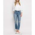 thumbnail image 5 of Flying Monkey - High Rise Slim Straight Jeans with Distressed Hem (27" Ankle Length) - F5022, 5 of 9