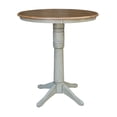 thumbnail image 4 of 36" Round Solid Wood Distressed Hickory/Stone Bar Height Table With 2 Stools, 4 of 8