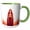 Green/White, variant on 3drose, a Fantasy Goddess of the Autumn Season with a Cup of Hot Coffee Art, 11oz Magic Transforming Mug