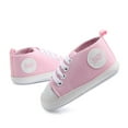 thumbnail image 5 of Zanarzt Toddler Tennis Shoes Unisex Baby Boy Girl Canvas Sneaker Soft Sole Infant Lace up Newborn Toddler First Walkers Crib Shoes Pink,US 3.5, 5 of 9