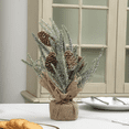 thumbnail image 3 of Ramas de pino de imitación de mesa y conos de pino Decoración festiva Mini árbol de Navidad Plantas en maceta MFZFUKR CPB-SSW212-2, 3 of 5