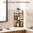 thumbnail image 6 of Corner Bathroom Counter Organizer, 3-Tier Wood Countertop Organizer for Perfume, Makeup Storage, Skincare Organizers for Vanity, Counter Corner Shelf for Kitchen, Bathroom, Dresser (Rustic Brown), 6 of 7