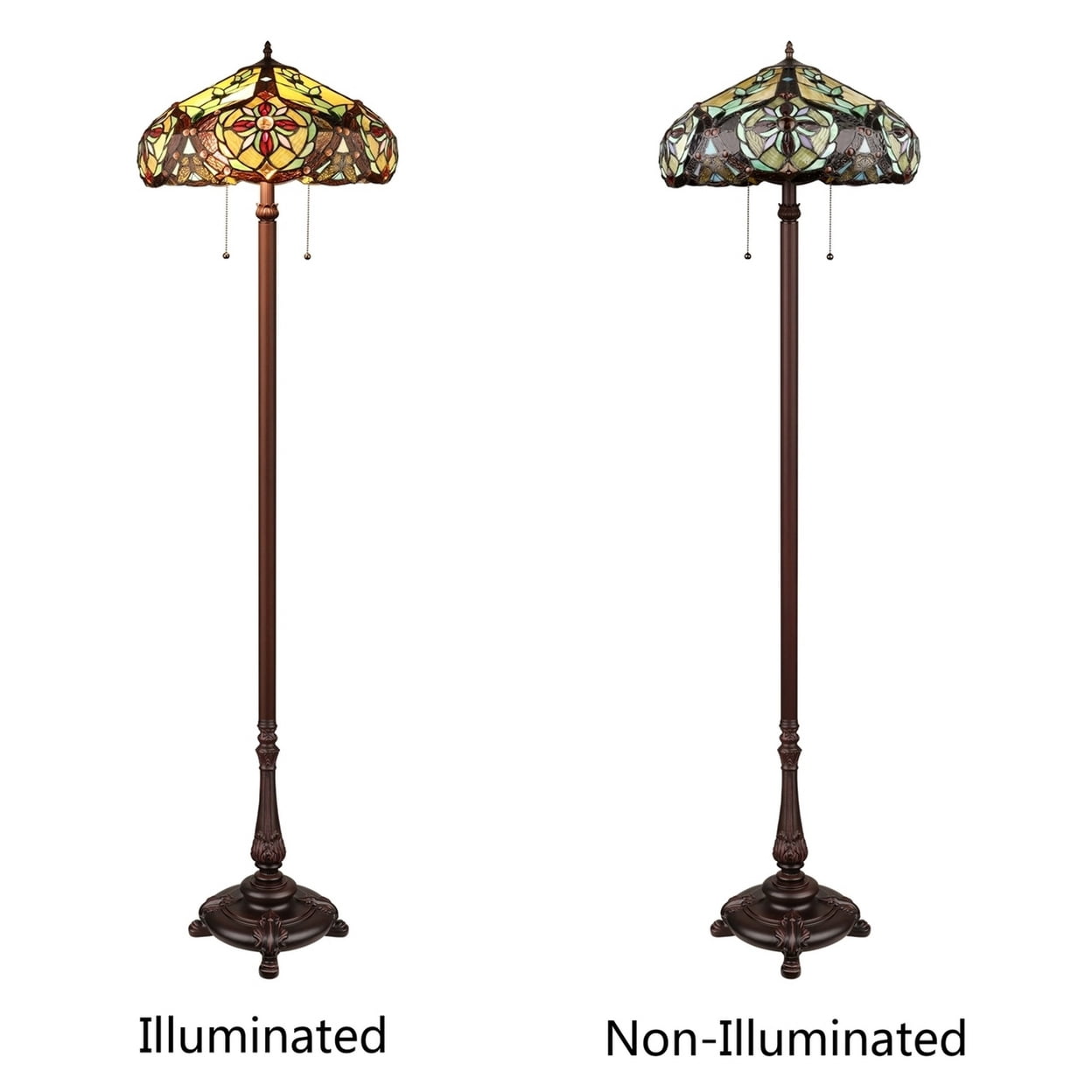 CHLOE Lighting CORA Victorian-Style 2-Light Dark Bronze Finish Floor Lamp 18" Wide