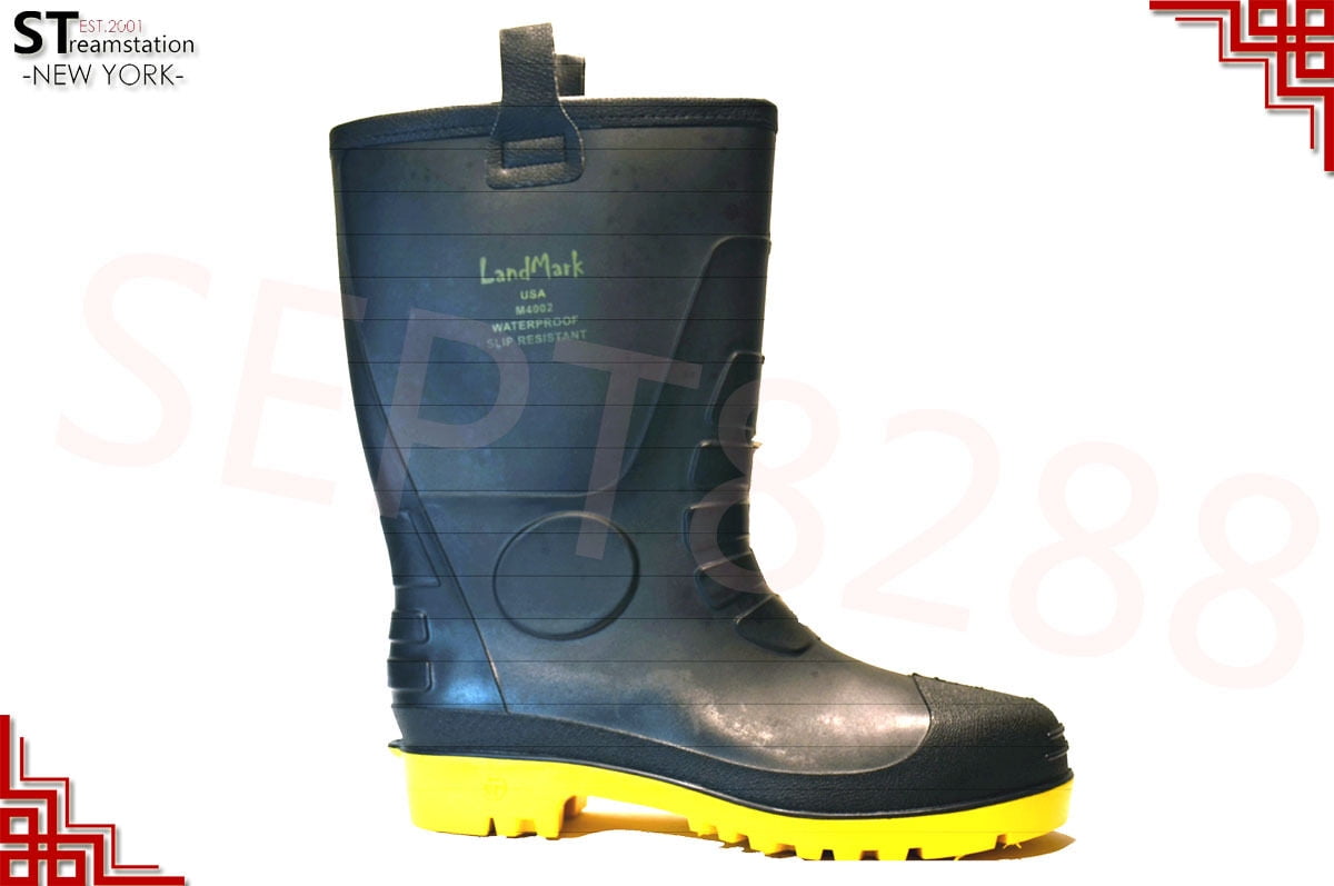 L&M Winter Snow Rain Boots Mens Water Shoes Warm Lined Thermolite Rubber Insulated