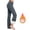 Gray, variant on Women's Fleece Lined Cargo Pants with Multi-Pockets Elastic High Waist Bootcut Fall Winter Flare Leggings for Work, Hiking, Travel