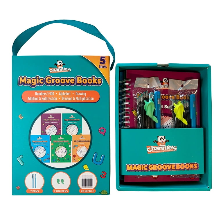 Channie’s Magic Groove Book Set, Kids’ Reusable Activity Books, Fun  Workbooks for Homeschool or Extra Practice; Improve Handwriting Skills,  Letter 