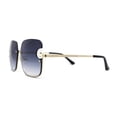 thumbnail image 4 of Womens Rimless Pearl Trim Metal Half Rim Butterfly Designer Sunglasses Gold Smoke, 4 of 4