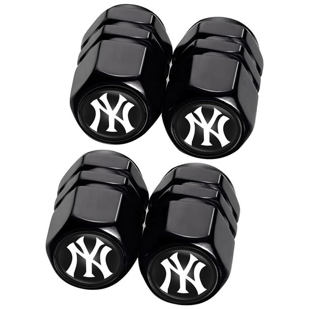4 Piezas Tapas de Vástago de Válvula de Neumático de Auto de los Yankees Tapas de Válvula de Neumático de Auto de Aluminio para Fanáticos del Béisbol de los Yankees Cubiertas de Vástago Universales/Ta