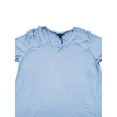 thumbnail image 2 of Womens Light Blue Torn Look Neckline Short Sleeve T-Shirt Tee Shirt Top M, 2 of 2