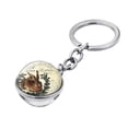 thumbnail image 1 of Wovilon Pendant 1Pc Easter Bunny Time Gemstone Double-Sided Glass Ball Keychain Key Ring, 1 of 2