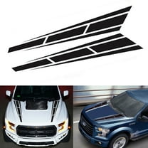 2pcs Black Car Hood Graphic Racing Sport Stripe Vinyl Decal Sticker