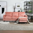 thumbnail image 3 of Convertible Sectional Sofa Couch,Modern Chenille Fabric L-Shaped Couch 3-Seat Sofa with Reversible Chaise for Living Room,Pink, 3 of 8