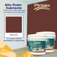 thumbnail image 2 of PINTEX Kit Pinta-me 2 Galones Pintura Vinil-Acrílica 3.8 L c/u | Incluye Brocha, Rodillo, Felpas, Masking Tape y Plastiprotector | Acabado Mate | Interiores y Exteriores | Marron, 2 of 5