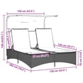 thumbnail image 2 of vidaXL Patio Double Sun Lounger Black PE rattan Double, 2 of 6