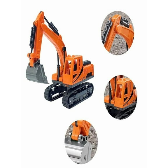 FastXmas Mini Die Cast Excavator Toy, Engineering Diecast Manual Construction Equipment Digger Truck Model Toys for Boys Kids Ages 3-5 4-7 8-12 Christmas Birthday Gifts