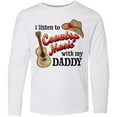 thumbnail image 3 of Inktastic I Listen to Country Music with my Daddy Guitar and Hat Long Sleeve Youth T-Shirt, 3 of 5