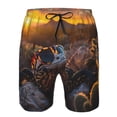 thumbnail image 3 of Fuzoiu Lizard With Sunglasses Sunset Print Men's Beach Shorts,Men's Swim Trunks,Quick Dry Board Shorts with Pockets,Men's Bathing Suits for Surfing, Running, and Casual Wear-Small, 3 of 6