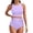 Light Purple, variant on Women High Waisted Bikini Set Racerback Swimsuit Two Piece Bathing Suit High Neck Swimwear Wine Red L