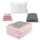 thumbnail image 1 of Edredón Dos vistas Individual Rogga Rosa - Gris Perla + Protector Rogga + Sábanas Royal + Almohada Royal, 1 of 7