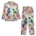 thumbnail image 3 of DISNIMO Hummingbird Flower Printed Women's 2 Piece Pajama Sets Long Sleeve Button Down Sleepwear with Long Pajama Pants Loose Fit Nightwear, XS, 3 of 7