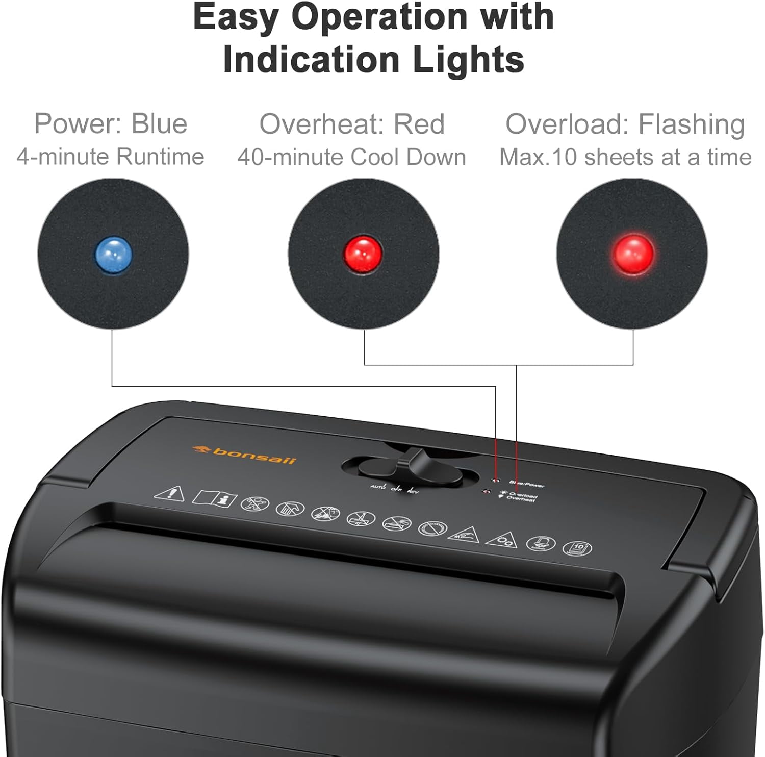10-Sheet Cross Cut Paper Shredder with 5.5 Gal Bin & Transparent Window – Heavy Duty for Home Office, Safely Destroys Credit Cards, Staples & Paper Clips