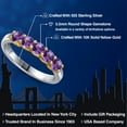 thumbnail image 2 of Gem Stone King 925 Silver and 10K Yellow Gold Purple Amethyst Wedding-Bands Ring for Women | 0.80 Cttw | Round 3.5MM | Gemstone February Birthstone | Size 5, 2 of 6