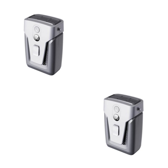 Bearachild Ventilador de cintura con cordón USB Recargable Verano 12000mAh Aire Colgando Sin aspas Silencio Bicicleta Viajar Camping Escalada Gris 2Conjunto