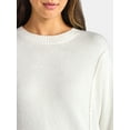 thumbnail image 2 of Time and Tru Women's Reverse Linking Pullover Sweater with Long Sleeves, Midweight, Sizes XS-XXXL, 2 of 5