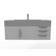 thumbnail image 2 of Castello USA Nile 48" Gray Wood Floating Vanity with Gray Top and Chrome Trim, 2 of 8