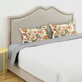 thumbnail image 3 of Yayeee Pillowcase Standard Size Set of 2 Satin Wrinkle Resistant Pillow Case, Beige Retro Leaves, 3 of 7