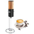 thumbnail image 1 of Espumador de Leche Portátil, de Huevos, Bebida con Cabezal de Mezcla de Acero Inoxidable 304, Batidora Mezcladora para Crema, , Negro y marrón Soledad Espumador de leche eléctrico, 1 of 7