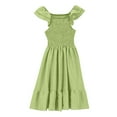 thumbnail image 4 of Kid Girl Dresses Ruffled Sleeve A-Line Tiered Swing Summer Light Green Dress Girls Birthday Dresses For Girls Girls' Special Occasion Dresses, 4 of 8