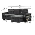 thumbnail image 5 of Hybition Modern L-Shaped Sectional Sofa Velvet Sofabed with Storage Chaise Gray, 5 of 7