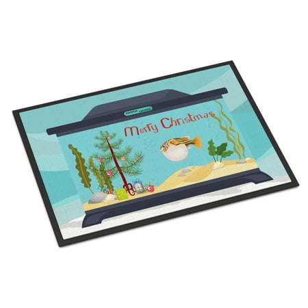 Puffer Fish Merry Christmas Door Mat