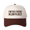 thumbnail image 3 of VERGIAC I'M THE FRIEND IN LOW PLACES Letter Embroidered Trucker Hat, Unisex Adjustable Snapback Mesh Cap for Travel Daily Casual Wear, 3 of 11
