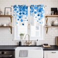 thumbnail image 2 of 2 Panels Kitchen Tier Curtains 39 Inch Length, Blue Gradient Grommets Window Treatment Curtain, Abstract Polka Dots Vintage Modern Art Thermal Curtains Drapes for Living Room/Bathroom, 2 of 9