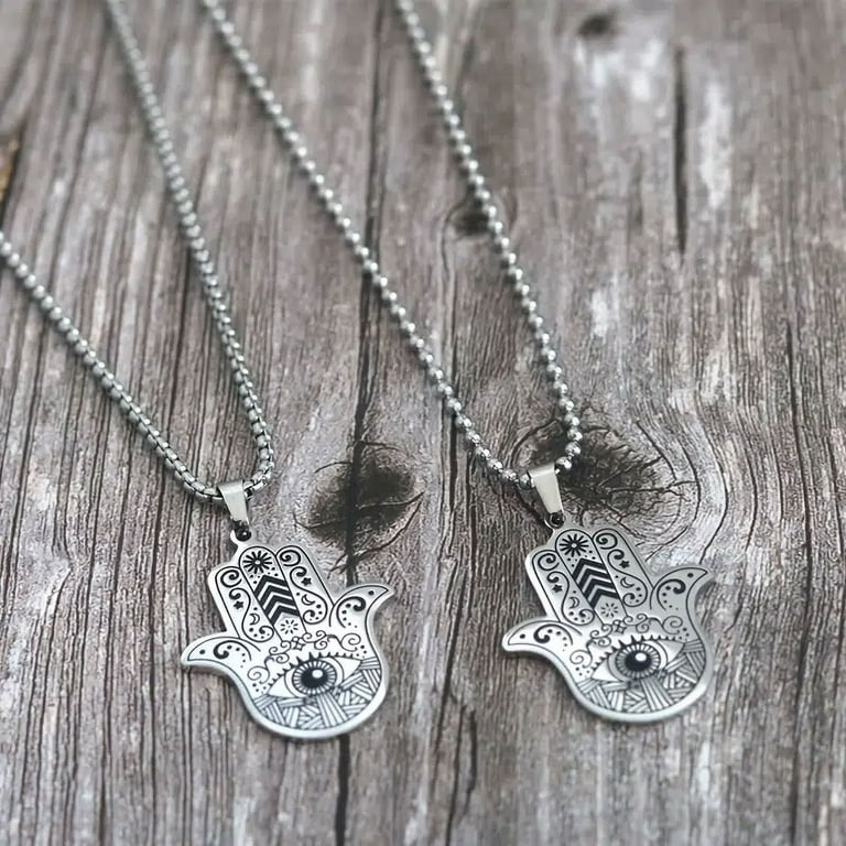 Hamsa hand mens necklace deals
