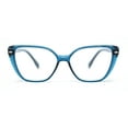thumbnail image 2 of Retro Womens Classy Oversized Rectangular Cat Eye Reading Glasses Blue +2.50, 2 of 4