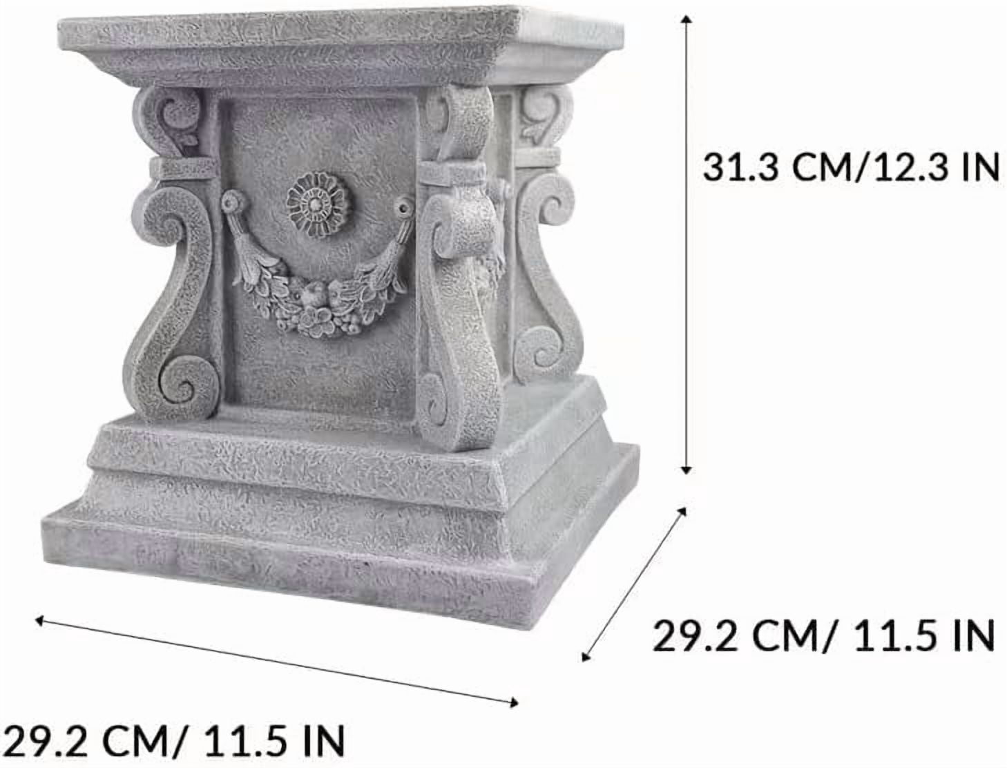 Square Garden Pedestal Sculpture Plinth Base Riser Pedestal Statuary Stand Outdoor Decor, Indoor Outdoor Sculptural Garden Plinth Base Statue Riser Home Decoration