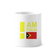 thumbnail image 1 of Soy de Timor - Leste Cepillo de dientes titular de la pluma Mug de ceramica blanca taza 350ml, 1 of 2