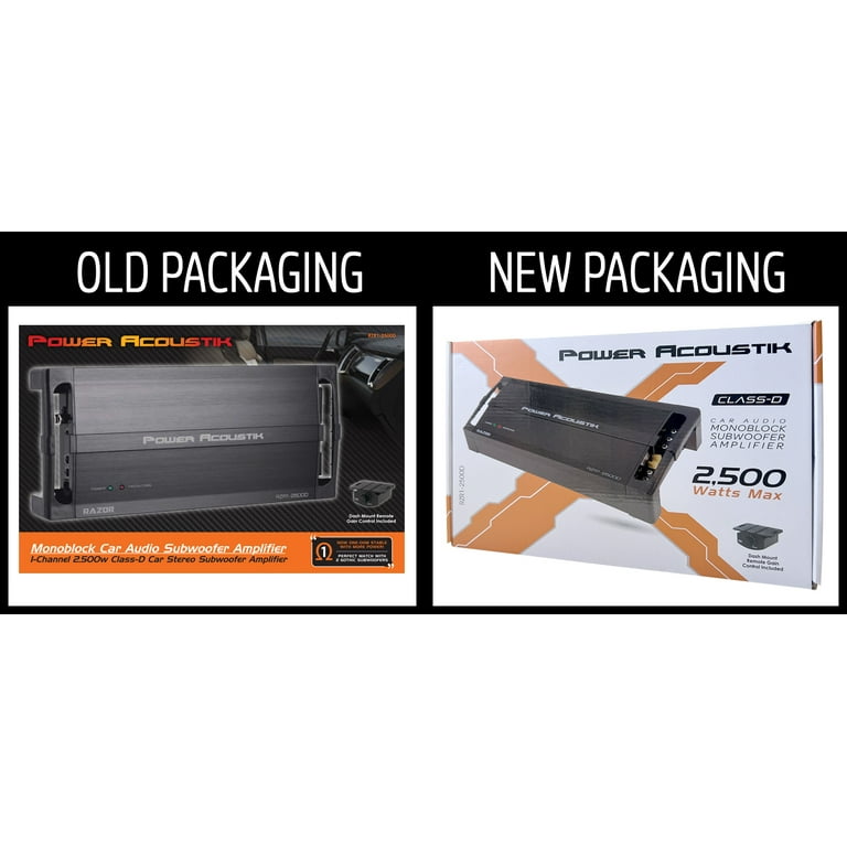 Power Acoustik RZR1-2500D Razor Series Subwoofer 1-Channel Car Amp