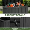 thumbnail image 4 of Uforic 72 Gallon Outdoor Resin Deck Box,Waterproof & Lockable Storage Box for Garden Patio, Black, 4 of 8