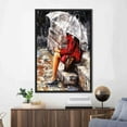 thumbnail image 3 of Abstract Art, Rainy Day Printed Canvas, Woman With Umbrella Wall Decor, Woman Sitting In The Rain, Abstract Woman Canvas, Modern Printed, Canvas Wall Decor - Black Framed, 3 of 5