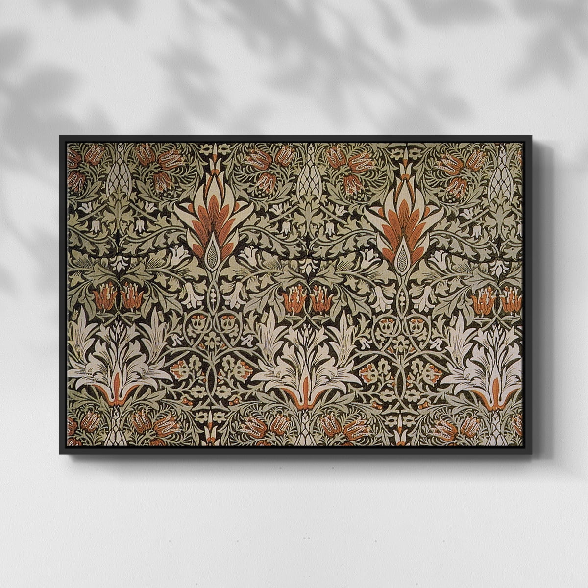 Vintage Abstract Print-LVI Framed in Black Wood Gallery Wrapped Canvas 25 in. x 37 in.