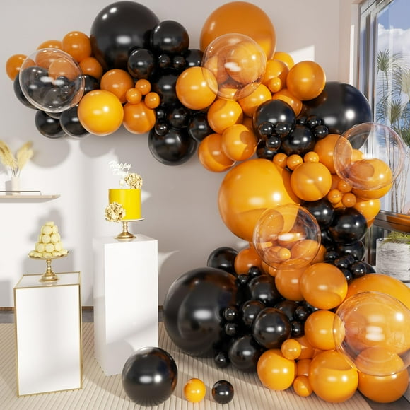 Kit de arco de globos MOXMAY naranja y negro, 151 unidades, para fiestas
