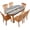 Blue Grey, variant on Rustic Board Oval Fitted Tablecloth, Farmhouse Wood Texture Elastic Edge Fitted Reusable Oblong Table Cover for Indoor Dining Table Decoration, 48" x 68" (Oval)