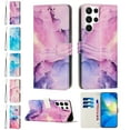 thumbnail image 1 of For Samsung Galaxy S23 Ultra Phone Case，Shockproof Luxury Fashion Marble Pattern Leather Card Slots Cover，Wallet Flip Stand Case, 1 of 5