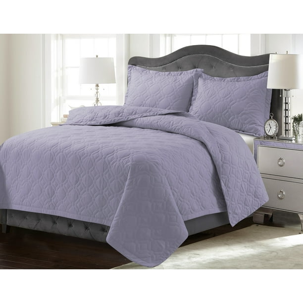Tribeca Living Lyon Solid Oversized Quilt Set Twin ...